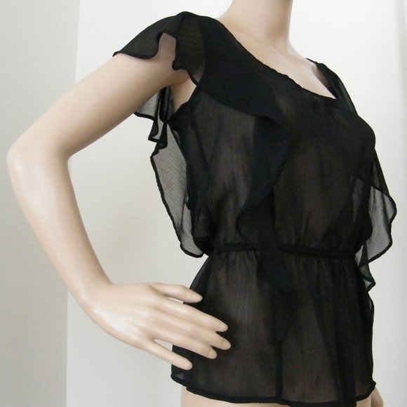 Miley Cyrus Maz Azria Shear Ruffled L #MM567700 - Picture 2 of 12